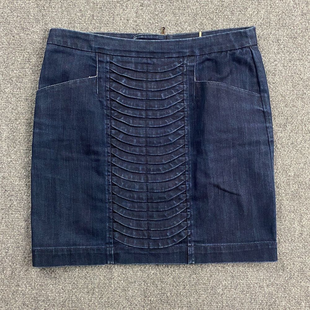 Anthropologie Leifsdottir Skirt Women's 8 Blue Denim Mini Cotton Blendโ